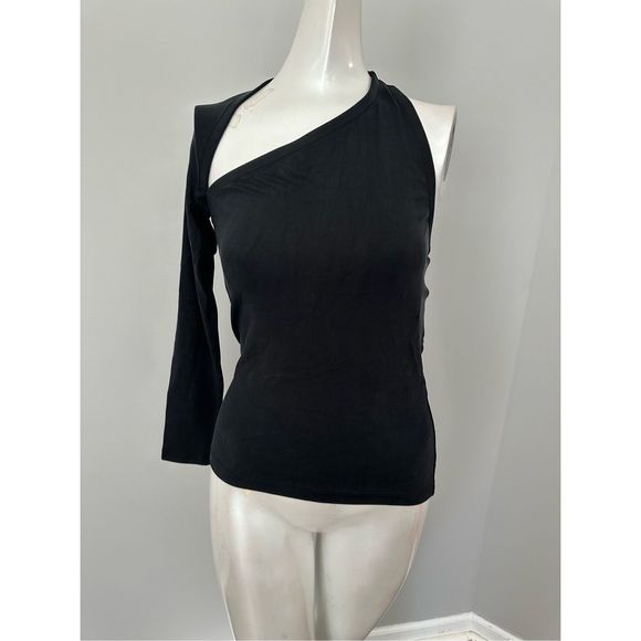 BALENCIAGA One-sleeve cutout stretch-jersey top Size 40 (US 8) $1185 - Picture 5 of 12